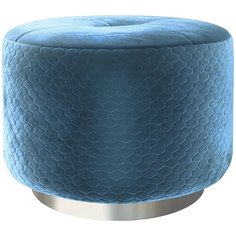 Пуф большой Hollywood Silver со стежкой. Цвет Темно-голубой. Мягкий пуфик. Пуф в прихожую, для спальни, для гостиной, для детской. Supera Luxemebel