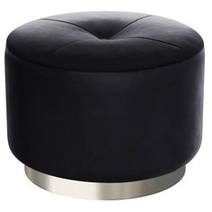 Пуф большой Hollywood Silver. Цвет Черный. Мягкий пуфик. Пуф в прихожую, для спальни, для гостиной, для детской. Supera Luxemebel
