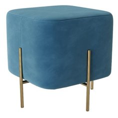 Пуфик Dream. Велюр. Темно-голубой. Мягкий пуфик, квадратный пуф, пуф в прихожую, пуфик в спальню, пуф в коридор. Supera Luxemebel