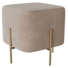 Пуфик Dream. Велюр. Бежевый. Мягкий пуфик, квадратный пуф, пуф в прихожую, пуфик в спальню, пуф в коридор. Supera Luxemebel