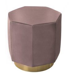 Пуф Crystal. Пыльный пудровый. Антивандальная замшевая ткань. Мягкий пуфик, круглый пуф, пуф в прихожую, пуфик в спальню, пуф в коридор. Supera Luxemebel