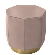 Пуф Crystal. Пыльный бежевый. Антивандальная замшевая ткань. Мягкий пуфик, круглый пуф, пуф в прихожую, пуфик в спальню, пуф в коридор. Supera Luxemebel