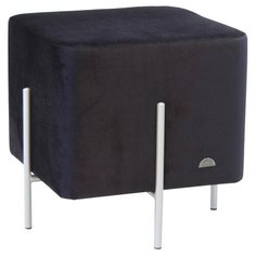 Пуфик Wings. Велюр. Черный. Мягкий пуфик, квадратный пуф, пуф в прихожую, пуфик в спальню, пуф в коридор. Supera Luxemebel