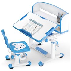 Детский комплект Mealux EVO BD-10 без лампы: Растущая парта (длина столешницы - 77 см.) + растущий стул