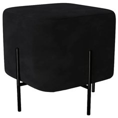 Пуфик Bruno. Черный. Мягкий пуфик/квадратный пуф/пуф в прихожую/пуфик в спальню/пуф в коридор. Велюр. Supera Luxemebel