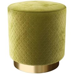 Пуф малый Hollywood Gold со стежкой. Цвет Оливковый. Мягкий пуфик. Пуф в прихожую, для спальни, для гостиной, для детской. Supera Luxemebel