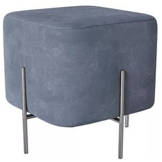 Пуфик Archy. Синий пыльный. Мягкий пуфик/квадратный пуф/пуф в прихожую/пуфик в спальню/пуф в коридор. Антивандальная замшевая ткань. Supera Luxemebel