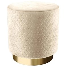 Пуф малый Hollywood Gold со стежкой. Цвет Светло-бежевый. Мягкий пуфик. Пуф в прихожую, для спальни, для гостиной, для детской. Supera Luxemebel