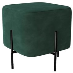 Пуфик Bruno. Изумрудный. Мягкий пуфик/квадратный пуф/пуф в прихожую/пуфик в спальню/пуф в коридор. Велюр. Supera Luxemebel