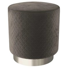 Пуф малый Hollywood Silver со стежкой. Цвет Серый. Мягкий пуфик. Пуф в прихожую, для спальни, для гостиной, для детской. Supera Luxemebel