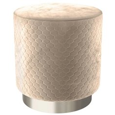 Пуф средний Hollywood Silver со стежкой. Цвет Бежевый. Мягкий пуфик. Пуф в прихожую, для спальни, для гостиной, для детской. Supera Luxemebel