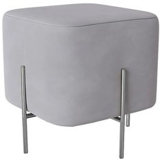 Пуфик Archy. Светло-серый. Мягкий пуфик/квадратный пуф/пуф в прихожую/пуфик в спальню/пуф в коридор. Велюр. Supera Luxemebel
