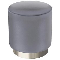 Пуф средний Hollywood Silver. Цвет Серый. Мягкий пуфик. Пуф в прихожую, для спальни, для гостиной, для детской. Supera Luxemebel