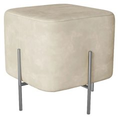 Пуфик Archy. Кремовый. Мягкий пуфик/квадратный пуф/пуф в прихожую/пуфик в спальню/пуф в коридор. Антивандальная замшевая ткань. Supera Luxemebel