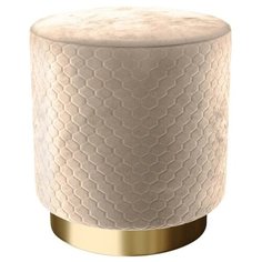 Пуф малый Hollywood Gold со стежкой. Цвет Бежевый. Мягкий пуфик. Пуф в прихожую, для спальни, для гостиной, для детской. Supera Luxemebel