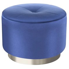 Пуф большой Hollywood Silver. Цвет Синий. Мягкий пуфик. Пуф в прихожую, для спальни, для гостиной, для детской. Supera Luxemebel