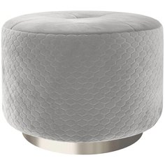 Пуф большой Hollywood Silver со стежкой. Цвет Светло-серый. Мягкий пуфик. Пуф в прихожую, для спальни, для гостиной, для детской. Supera Luxemebel