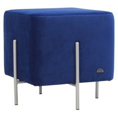Пуфик Wings. Велюр. Синий. Мягкий пуфик, квадратный пуф, пуф в прихожую, пуфик в спальню, пуф в коридор. Supera Luxemebel