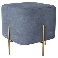 Пуфик Dream. Синий пыльный. Мягкий пуфик/квадратный пуф/пуф в прихожую/пуфик в спальню/пуф в коридор. Антивандальная замшевая ткань. Supera Luxemebel