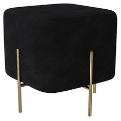 Пуфик Dream. Велюр. Черный. Мягкий пуфик, квадратный пуф, пуф в прихожую, пуфик в спальню, пуф в коридор. Supera Luxemebel