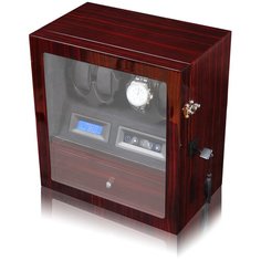 Шкатулка для подзавода 4 часов и хранения (макассар) Leader X 205 EF