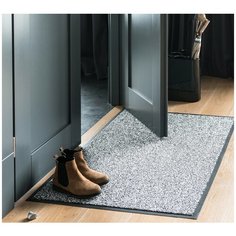 Коврик придверный Велий Честер серый 80*120/ влаговпитывающий коврик/ковер в дом/в прихожую/коврик в коридор/ на ПВХ/резиновый/ не скользящий