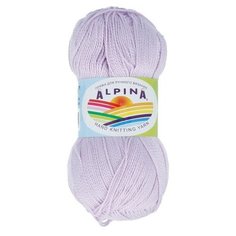 Пряжа Alpina "HOLLY" 100% мерсеризованный хлопок №624 св.сиреневый - 10 мотков по 50 г
