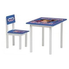 Комплект Polini стол + стул Fun 105 S Маша и медведь 60x50 см синий