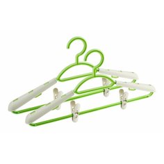 Вешалки-плечики с накладками универсальные размер 48-54 набор 2 шт салатовый Martika