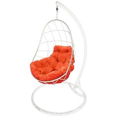 Подвесное кресло-кокон M-GROUP Овал, белый/оранжевый