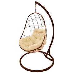 Подвесное кресло-кокон M-GROUP Овал, коричневый/бежевый