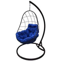 Подвесное кресло-кокон M-GROUP Овал, черный/синий