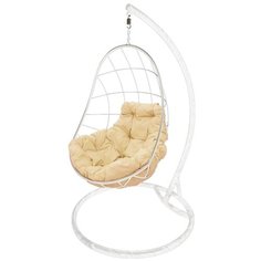 Подвесное кресло-кокон M-GROUP Овал, белый/бежевый