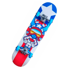 Детский скейтборд Speed Demons Stars Complete 7.75", 31x7.75, голубой/белый/красный