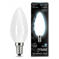 Лампа светодиодная Black Filament Свеча E14 5Вт 4100К OPAL Gauss 103201205 (упаковка 10 шт)