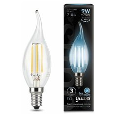 Лампа светодиодная Black Filament Свеча на ветру E14 9Вт 4100К Gauss 104801209 (упаковка 10 шт)