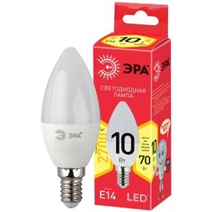 ECO LED B35-10W-827-E14 ЭРА (диод, свеча, 10Вт, тепл, E14) (10/100/3500) Б0032961 (упаковка 10 шт) ERA