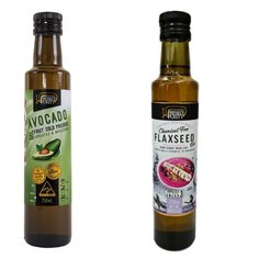Масло авокадо и масло льняное, Австралия Нерафинированное Первый Холодный Отжим Pressed Purity Cold Pressed, 250 мл, стекло, Комплект 2 шт в упаковке