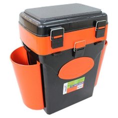 Ящик для зимней рыбалки "FishBox" Helios с навесными карманами, 10 л, оранжевый