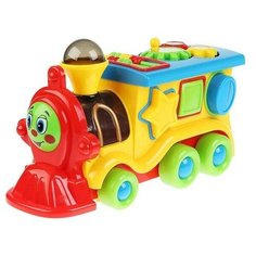 Развивающая игрушка Умка Паровозик из Ромашково, желтый/красный