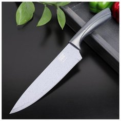 Нож с антиналипающим покрытием "Гранит" 20,5 см, цвет серо-коричневый 5075813 Сима ленд