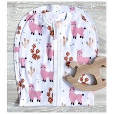 Многоразовые пеленки Mjolk Ламы 6-9 кг розовый/ белый