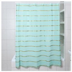 Штора для ванной Доляна Лайн 180x180 голубой