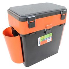 Ящик для зимней рыбалки "FishBox" Helios с навесными карманами, 19 л, оранжевый