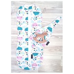 Многоразовые пеленки Mjolk Кокон и шапочка Облачка р.68 белый