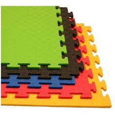Маты - пазлы для фитнесса и тренажеров, 1 элемент(зеленый) DFC