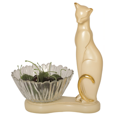 Фруктовница-конфетница Кошка Шелби Айвори Bogacho