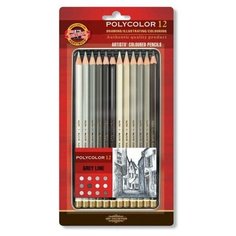 Koh-i-noor Набор цветных карандашей "Polycolor" Grey Line 12 цв.