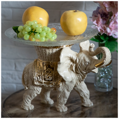 Фруктовница-конфетница Слон Джайпурарт Айвори Bogacho