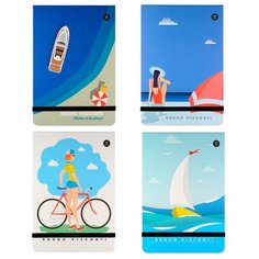 Блокнот А5 100л линия,вертик MEGAPOLIS JOURNAL SUMMER TIME 4 вида 3-475/03 Bruno Visconti